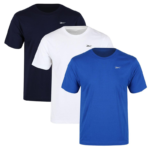 Reebok Men's 3 Multi Pack Crew Neck T-shirts, White, Court Blue & Batik Blue - Image 5