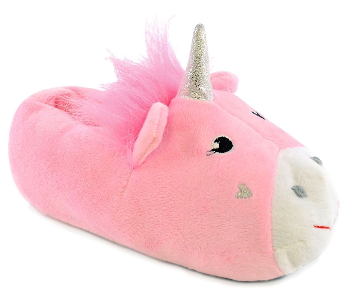 Children's Pink 3D Unicorn Slippers - Image 1