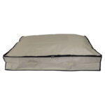 Neusu Beige Underbed Storage Bag - Extra Large 130 Litres 96x78x18cm - With Zip-up Lid - Heavy Duty Polyester Under Bed Storage for Duvets, Linens, Clothes, Shoes