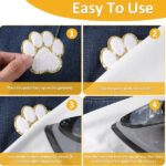 16pcs Paw Patch, 16 Colors Print Stickers Cute Cat Dog Pet Print Patches Gold Edges Chenille Patches Print Iron On Patch for Hats Bags Jackets - Image 4