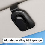 Sunglasses Holder for Car Sun Visor, Leather Car Glasses Holder, Eyeglass Clip for Ticket Card, Universal Sunglasses Holder Car Visor Accessory, 1 Pack - Black - Image 2