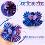 Gear Ball Fidget, Steampunk Whirling Wonder GearSphere, 3D Printed Gear Ball Puzzle Cube, Gear Sphere Fidget Toy for Stress Relief and Focus (Blue Red, 6.5cm) - Image 5