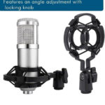 Smallterm Universal Professional Condenser Microphone Mic Shock Mount Holder Studio Recording Bracket For Diaphram Mic Clip, Black - Image 4