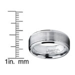 NUNCAD Brushed Tungsten Rings for Men 7mm Womens Silver Promise Rings with Polished Finish Engagement Rings Size Z+3 - Image 4