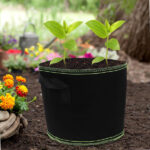 Onezebra 5-Pack 3 Gallon Grow Bags, Black, Grow Bags for Vegetables, Flowers, Herbs, Indoor/Outdoor Use, 22 cm (W) x 22 cm (L) x 25 cm (H) - Image 4