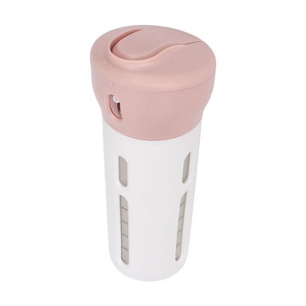 1 4 in 1 Liquid Dispenser ,Portable Leakproof Travel Bottles 40ml with Sticker for Shampoo Lotion (Pink) - Image 1
