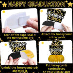 9PCS 30th Birthday Decorations, Retro Black Gold Honeycomb Party Table Decorations, Non-Toxic Waterproof for Men and Women 30th Anniversary Celebrations, 30th Birthday, Anniversary Decorations - Image 4