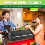 K KNODEL Car Boot Organiser with Foldable Cover, Car Storage Box and Bag, Large Boot Tidy with 3 Compartments, Car Organiser for Vehicle and Suv (Large, Black) - Image 3