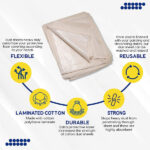 Laminated Cotton Dust Sheets for Painting & Decorating 12'x9' (3.6mx2.7m) | Paint Sheets | Drop Cloth | Painting & Paint Cover Sheets | Dust Sheets for Furniture | Reusable - Image 4