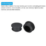 sourcing map Silicone Snap in Locking Hole Plugs,Rubber Panel Seal Cover Flush Type Panel Round for Kitchen Rubber Bulkheads Waterproof Sealing Plugs 18mm/0.7 Inch Diameter Black,Pack of 6 - Image 3