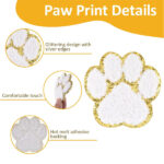 16pcs Paw Patch, 16 Colors Print Stickers Cute Cat Dog Pet Print Patches Gold Edges Chenille Patches Print Iron On Patch for Hats Bags Jackets - Image 3