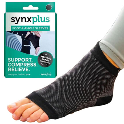 SynxPlus Foot & Ankle Sleeve Black - Large | Relieve Joint Pain & Boost Recovery