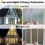 Frosted Privacy Window Film, Rainsilk Pattern, Anti-UV, Static Cling, 75x200cm, Grey - Image 2