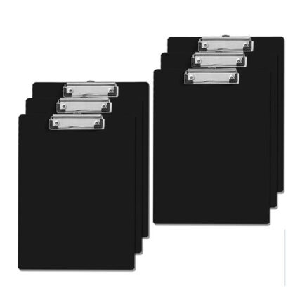 6 Pack Clipboard, Clipboard A4 Folder, Durable Clip Boards with Secure Hold for Office & Classroom Supplies (Black)