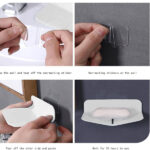 Soap Dish, Wall Mounted Soap Dishes, Soap Dishes for Bathroom, V Shaped Soap Holder, Draining Soap Dish for Shower and Kitchen, Soap Sponge Holder, Stylish White Design for Bathroom Organization - Image 3