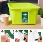 10 PCS Food Waste Sticker, Recycling Stickers for Bins 100 X 150 mm, Bin Sticker PVC Self Adhesive, General Recycle Signs Waterproof for Kitchen Home Office School Indoor Outdoor - Image 4