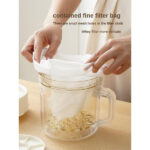 Mesen Yogurt Strainer, Greek Yogurt Strainer BPA-Free Cheese Strainer with a 6 Packs Fine Mesh Bag and Lid Leak Proof Juice Filter Nut Milk Maker DIY for Making Thick Greek Yogurt Soybean Milk - Image 4