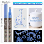 Mesen Dual Line Highlighter, 24 Glitter Colors Double Line Outline Markers Marker Pen for Highlight, Metallic Shimmer Markers for Gift Cards, Rock Painting, Wood, Ceramic, Glass - Image 3