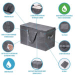 VENO 8 Pack Extra Large Moving Storage Bags with Zips, Heavy-Duty Organizer Tote, Clothes Box Alternative, Packing Bin, Tag Pocket for Label, Water-Resistant (Gray, 8 Pack) - Image 4