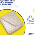 Laminated Cotton Dust Sheets for Painting & Decorating 12'x9' (3.6mx2.7m) | Paint Sheets | Drop Cloth | Painting & Paint Cover Sheets | Dust Sheets for Furniture | Reusable - Image 3