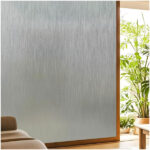 Frosted Privacy Window Film, Rainsilk Pattern, Anti-UV, Static Cling, 75x200cm, Grey