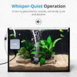 NICREW Air Pump Aquarium Ultra Quiet <33 dB, Nano Silent Aquarium Oxygen Pump up to 40 L, Aquarium Accessories for Fish Tanks, 18 L/H, 1.5 WColor	Black Brand	NICREW Material	Ceramic Product Dimensions	1.8"L x 0.6"W x 1.9"H Power Source	Corded Electric - Image 2