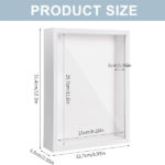 3D Shadow Box Frame A4 - 22.7x31.4 cm Deep 3D Box Frame for Tabletop or Wall Display, White Wooden Photo Frame for Crafts, Memorabilia, Flowers, Tickets, and Medals (5 cm Depth) - Image 2