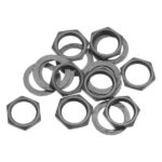 sourcing map 8 Set Guitar Nuts and Washers M9 Guitar Input Output Jack Socket Nuts Grey Black for Guitar Bass