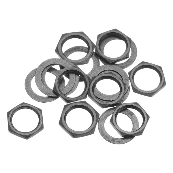 3 sourcing map 8 Set Guitar Nuts and Washers M9 Guitar Input Output Jack Socket Nuts Grey Black for Guitar Bass - Image 1