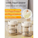 Mesen Yogurt Strainer, Greek Yogurt Strainer BPA-Free Cheese Strainer with a 6 Packs Fine Mesh Bag and Lid Leak Proof Juice Filter Nut Milk Maker DIY for Making Thick Greek Yogurt Soybean Milk - Image 5