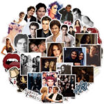 100 Pieces TV Series Vampire Diaries Stickers Pack, Laptop Stickers Classic Movie Waterproof Vinyl Water Bottle Computer Car Skateboard Motorcycle Bicycle Luggage Guitar Scrapbook Decals - Image 4
