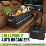 K KNODEL Car Boot Organiser with Foldable Cover, Car Storage Box and Bag, Large Boot Tidy with 3 Compartments, Car Organiser for Vehicle and Suv (Large, Black) - Image 5