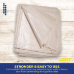 Laminated Cotton Dust Sheets for Painting & Decorating 12'x9' (3.6mx2.7m) | Paint Sheets | Drop Cloth | Painting & Paint Cover Sheets | Dust Sheets for Furniture | Reusable - Image 2