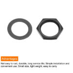 sourcing map 8 Set Guitar Nuts and Washers M9 Guitar Input Output Jack Socket Nuts Grey Black for Guitar Bass - Image 3