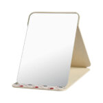 OSDUE 25.5x18cm Folding Tabletop Mirror with PU Leather Makeup Mirror, Portable Travel Mirror, Folding Mirror with Stand Portable, Desktop Vanity Mirror for Office Desk,Vanity Table, Travel, Camping
