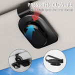 Sunglasses Holder for Car Sun Visor, Leather Car Glasses Holder, Eyeglass Clip for Ticket Card, Universal Sunglasses Holder Car Visor Accessory, 1 Pack - Black - Image 5