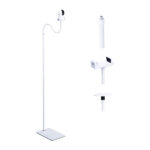 BoGuang Baby Monitor Holder - Universal Floor Mount for Surveillance, Height Adjustable 75-175 cm, Compatible with Baby/Security Camera (White)