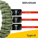 Brotree Paracord 550 4mm 15M 100% Nylon Rope 7 Strands Type III Parachute Cord for Outdoor and DIY - 250kg Breaking Load (Dark Green & Gold) - Image 5
