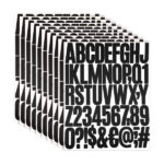 10 Sheets/500pcs Vinyl Stickers Alphabet and Numbers, Adhesive Letters Numbers and Punctuation Decals Initials Stickers Waterproof Capital Letter Labels for Mailbox Scrapbook Poster Craft Art (Black)