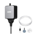 NICREW Air Pump Aquarium Ultra Quiet <33 dB, Nano Silent Aquarium Oxygen Pump up to 40 L, Aquarium Accessories for Fish Tanks, 18 L/H, 1.5 WColor	Black Brand	NICREW Material	Ceramic Product Dimensions	1.8"L x 0.6"W x 1.9"H Power Source	Corded Electric