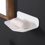 Soap Dish, Wall Mounted Soap Dishes, Soap Dishes for Bathroom, V Shaped Soap Holder, Draining Soap Dish for Shower and Kitchen, Soap Sponge Holder, Stylish White Design for Bathroom Organization - Image 5