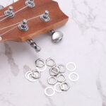 sourcing map 8 Set Guitar Nuts and Washers M9 Guitar Input Output Jack Socket Nuts Grey Black for Guitar Bass - Image 2