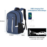 Dewellyoo Travel Laptop Backpack, Anti-Theft Lightweight Business Backpack Work Bag with USB Charging Port & Lock, Large College High School Bag Rucksack Gift for Men, Fits15.6 inch Laptop, Blue - Image 4