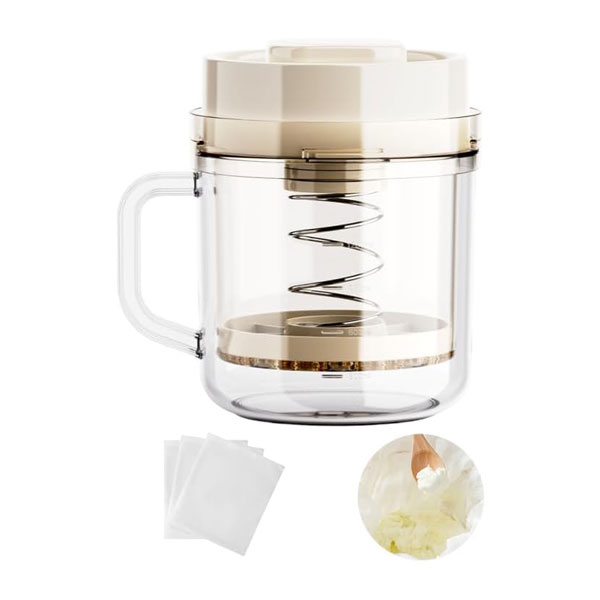 4 Mesen Yogurt Strainer, Greek Yogurt Strainer BPA-Free Cheese Strainer with a 6 Packs Fine Mesh Bag and Lid Leak Proof Juice Filter Nut Milk Maker DIY for Making Thick Greek Yogurt Soybean Milk - Image 1