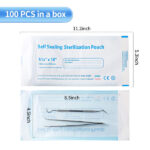 Annhua 5.3 x 11" Self-Sterilization Pouches 100 PCS Self Seal Sterilizer Bags, Used for Dentist Tools, Beauty Toolkits and Nail Tools - Image 2