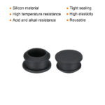 sourcing map Silicone Snap in Locking Hole Plugs,Rubber Panel Seal Cover Flush Type Panel Round for Kitchen Rubber Bulkheads Waterproof Sealing Plugs 18mm/0.7 Inch Diameter Black,Pack of 6