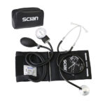 Scian Manual Blood Pressure Cuff with Stethoscope - Aneroid Sphygmomanometer with D-Ring Universal Cuff 22-42cm in Carrying Bag for Nurse Doctor Senior Adult (Black)