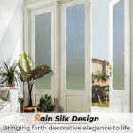 Frosted Privacy Window Film, Rainsilk Pattern, Anti-UV, Static Cling, 75x200cm, Grey - Image 4