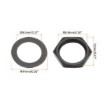 sourcing map 8 Set Guitar Nuts and Washers M9 Guitar Input Output Jack Socket Nuts Grey Black for Guitar Bass - Image 5