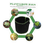 Onezebra 5-Pack 3 Gallon Grow Bags, Black, Grow Bags for Vegetables, Flowers, Herbs, Indoor/Outdoor Use, 22 cm (W) x 22 cm (L) x 25 cm (H) - Image 5